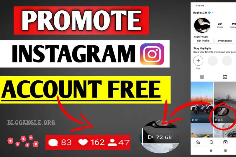 how can i promote my instagram account for free