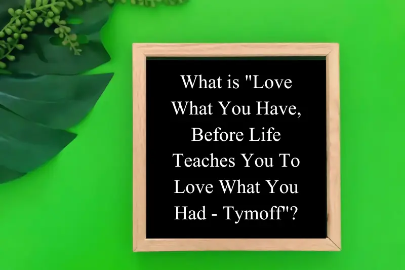 what is love what you have, before life teaches you to love what you had - tymoff