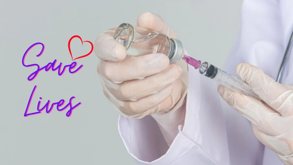 A doctor injection a vaccine into a syringe because it can save lives